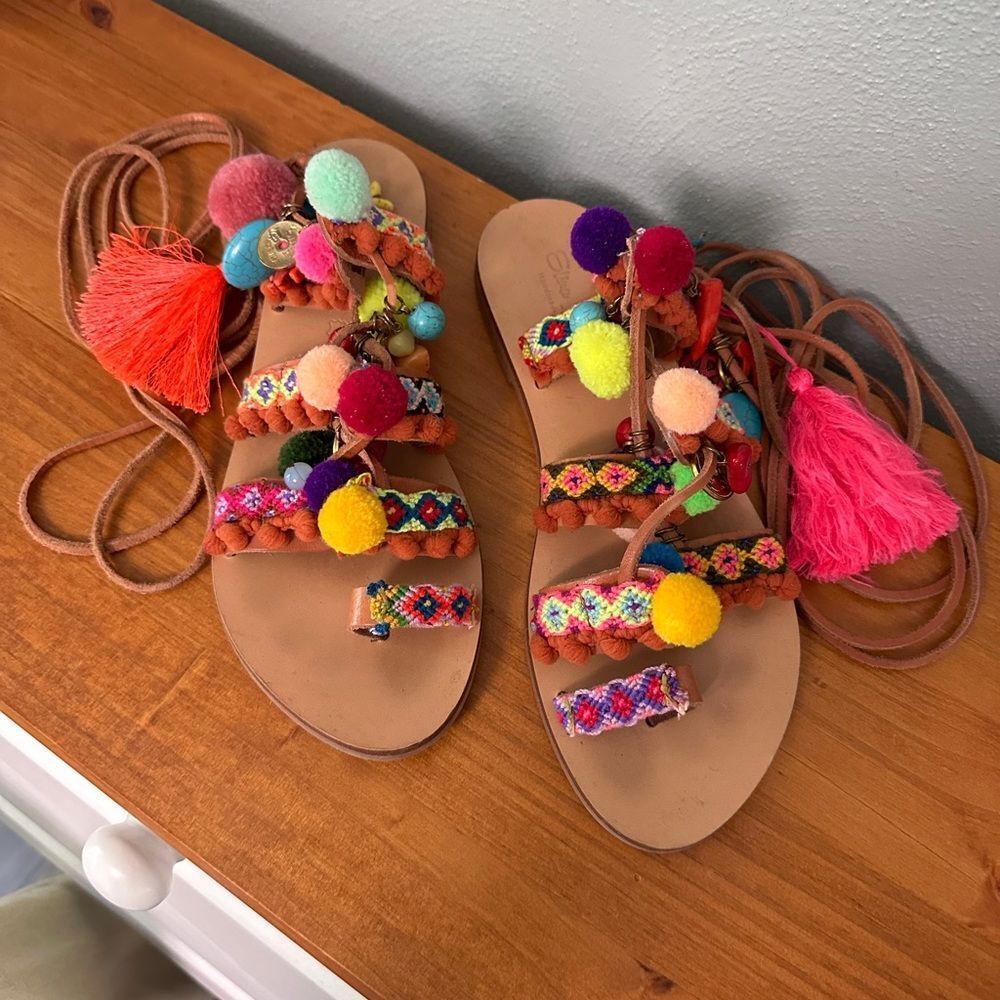 Elina Linardaki Penny Lane Gladiator Sandal Hippie Boho Festival Colorful 🌈